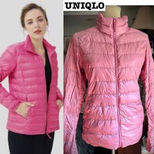 Uniqlo Ultra Light Down Jacket Rose Pink Packable Quilted Puffer M